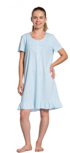 Camicia da notte "Vichy" cotone/modal - Donna