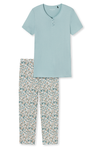 3/4-Pyjama aus Baumwolle / Modal "Zuckerblumen" - Damen