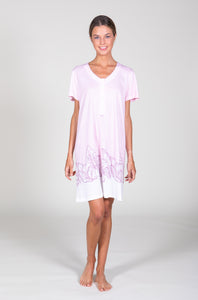 Camicia da notte cotone/modal "Tropical Rosa" - Donna