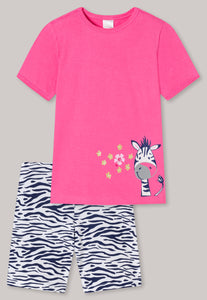 Kurzer Schlafanzug "Zebra" - Mädchen